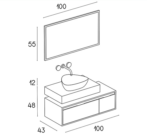 PVC vanity cabinet model L-02